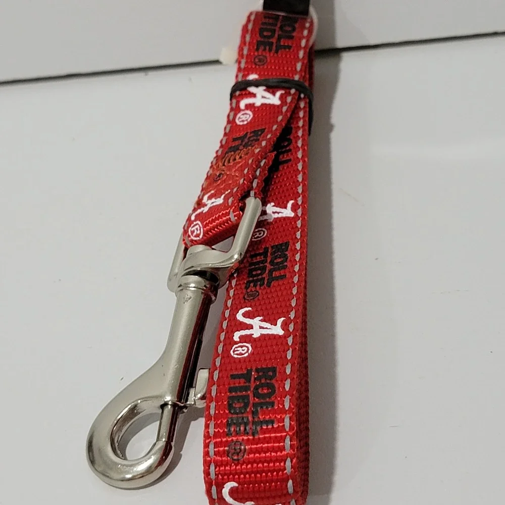 Alabama Crimson Tide Reflective Dog Leash Medium 4ft x 3/4in Pup-Rally Roll Tide